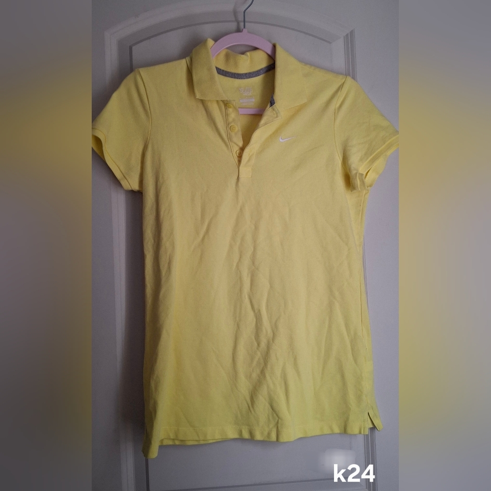Nike Womens Dry Fit Victory Golf Yellow Women's Polo Shirt Sz L Sporty